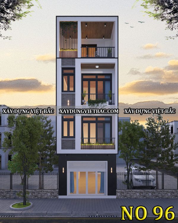 mau nha ong hien dai 4 tang 4.5x13m