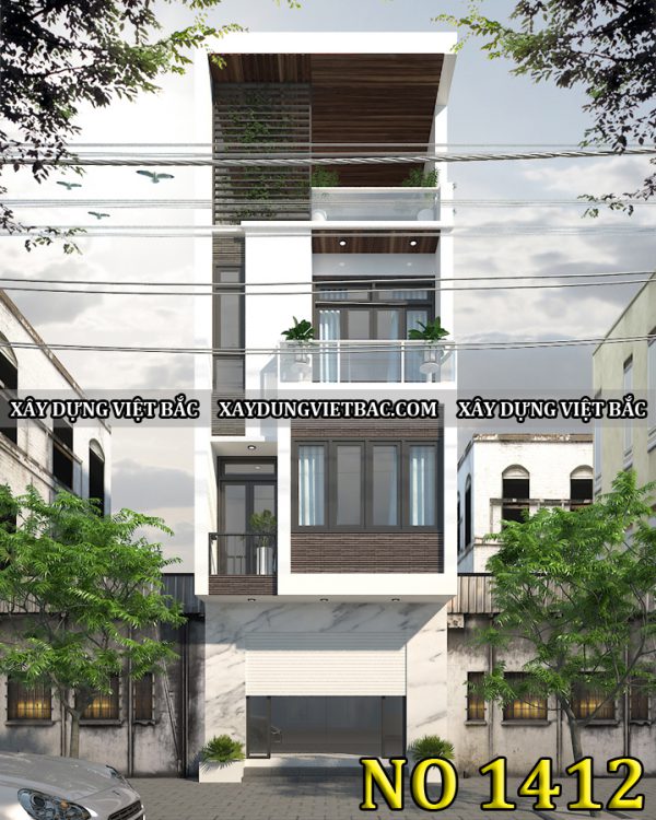 mau nha ong hien dai 4 tang 4x13m