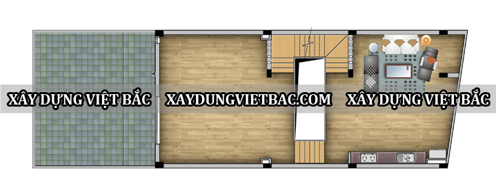 mau nha ong hien dai 4 tang 7x22m2