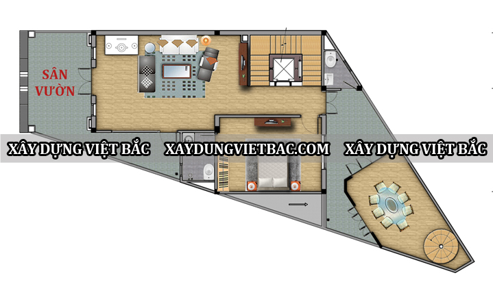 mau nha ong tang co dien 5 tang 5x14.5m2