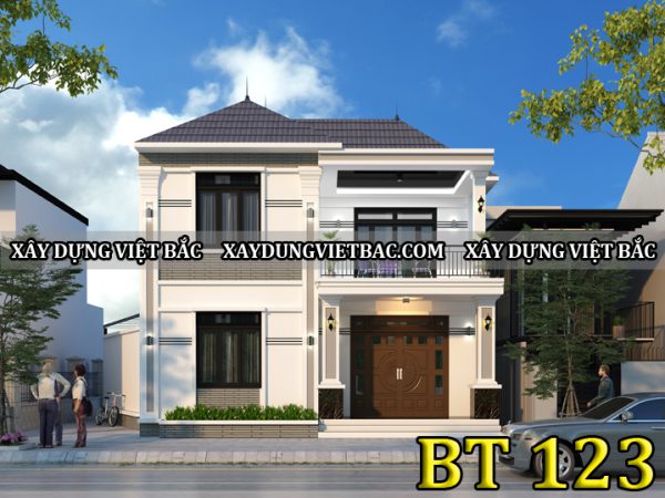mau biet thu mai nhat 2 tang 9.3x9m