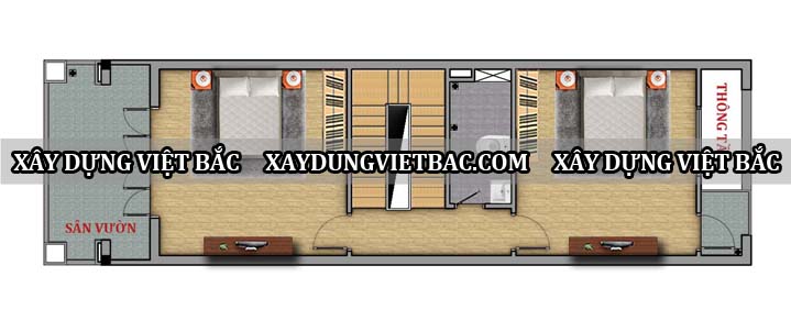 mau nha ong hien dai 4 tang 5x17.3m2
