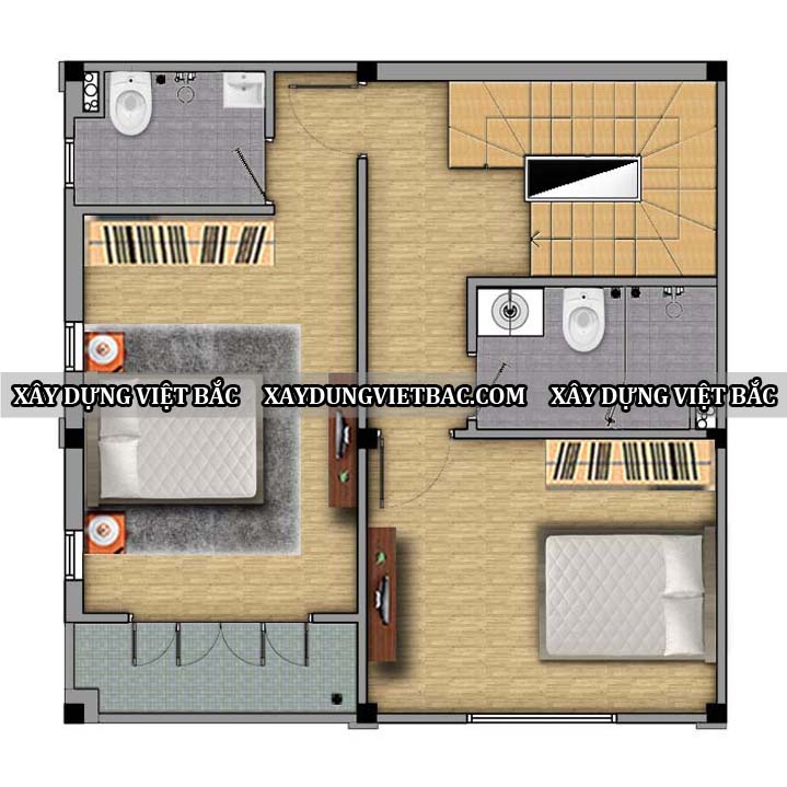 mau biet thu hien dai 3 tang 7.9x7.9m2