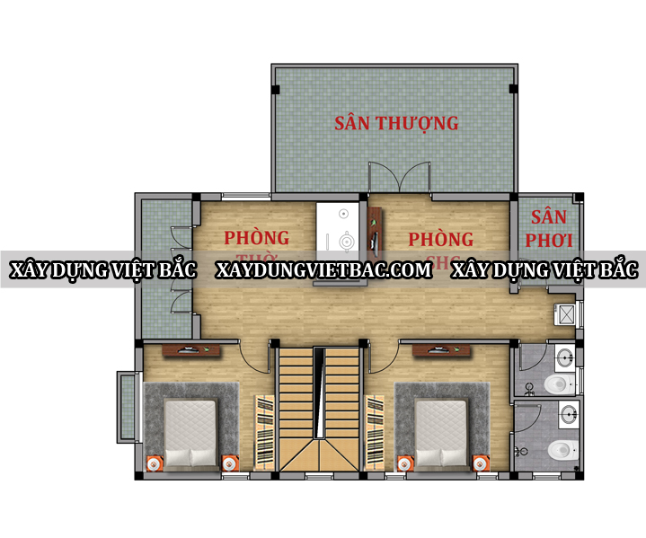 mau biet thu mai nhat 2 tang 8x12.5m2