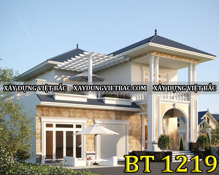 mau biet thu mai nhat 2 tang 10x15m