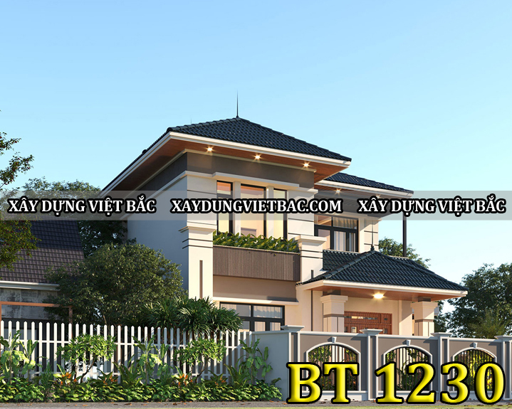 mau thiet ke biet thu mai nhat 2 tang 13x10m1