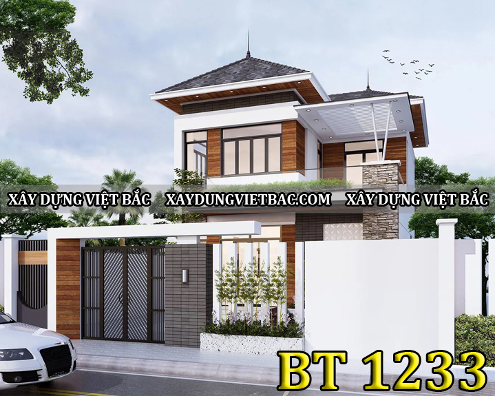 mau biet thu mai nhat 2 tang 8.5x12m