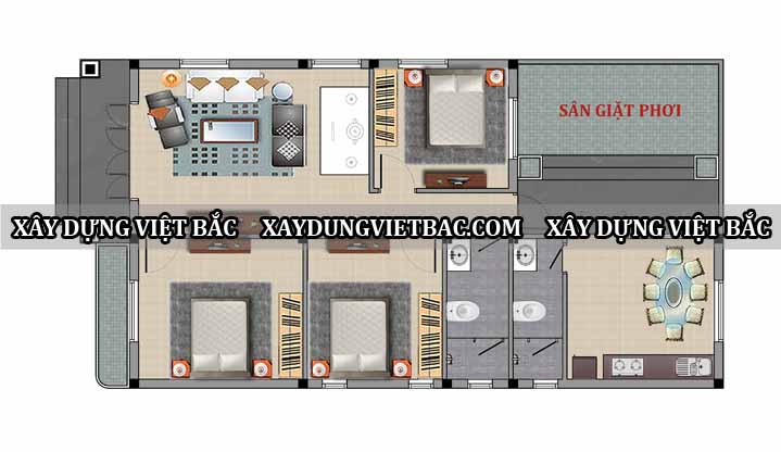 mau nha cap 4 mai nhat 8x16m2