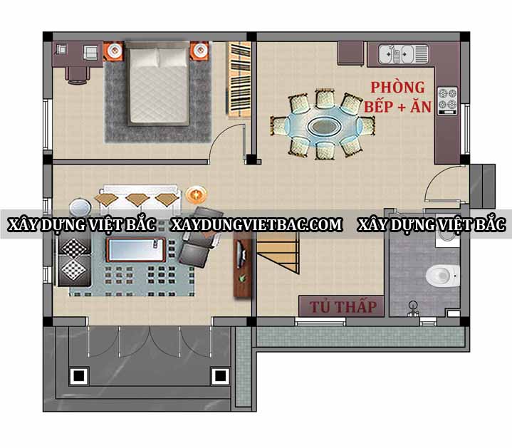 mau biet thu mai thai 2 tang 7x10m2