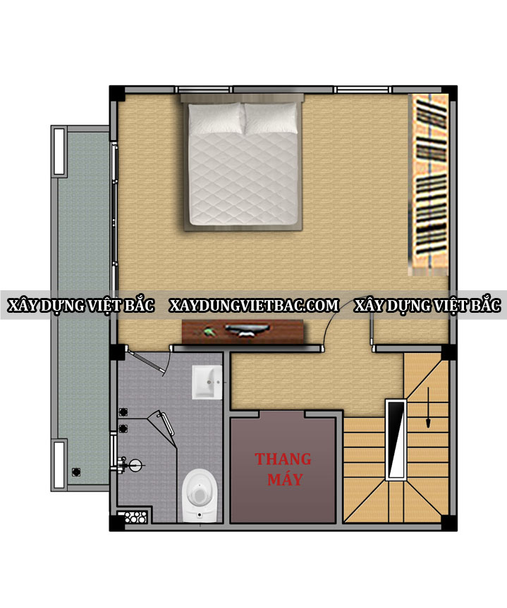 mau nha pho tan co dien 6.8x5.3m2