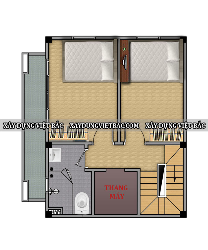 mau nha pho tan co dien 6.8x5.3m3